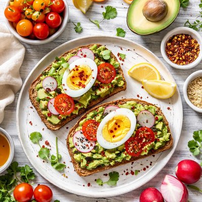 Image of Whole30 Avocado Toast with Eggs