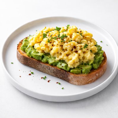 Image of Avocado Toast with Scrambled Eggs