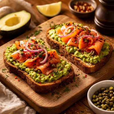 Image of Whole30 Avocado Toast with Smoked Salmon
