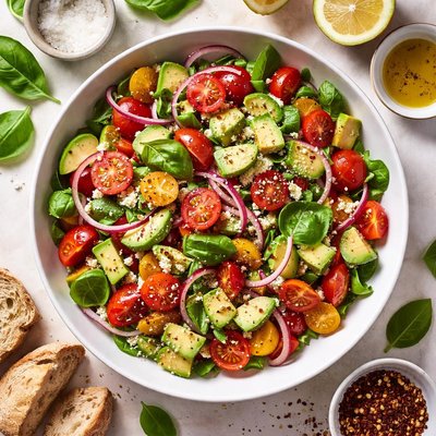 Image of Avocado Tomato and Red Onion Salad