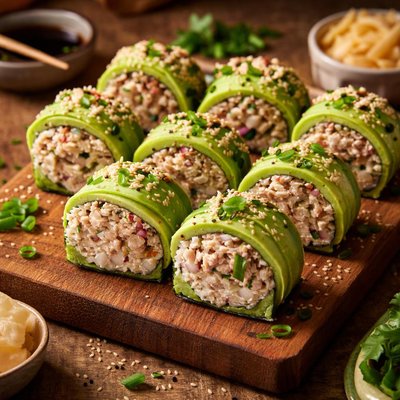 Image of Whole30 Avocado Tuna Sushi Roll