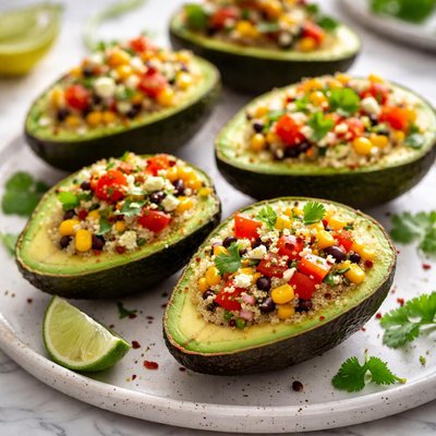 Image of Avocados Stuffed with Quinoa Corn and Tomato