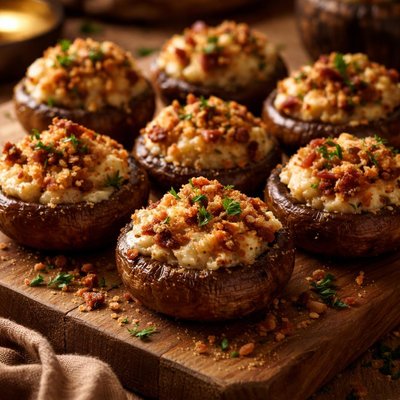 Image of Award Winning Stuffed Baby Portabella Mushrooms Cremini
