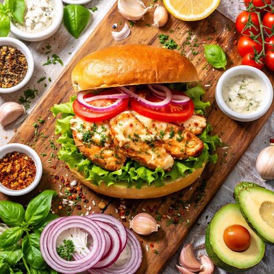 Image of Awesome Garlic Chicken Sandwich
