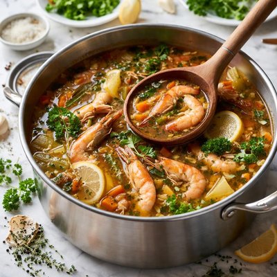 Image of Awesome Rich Shrimp Stock
