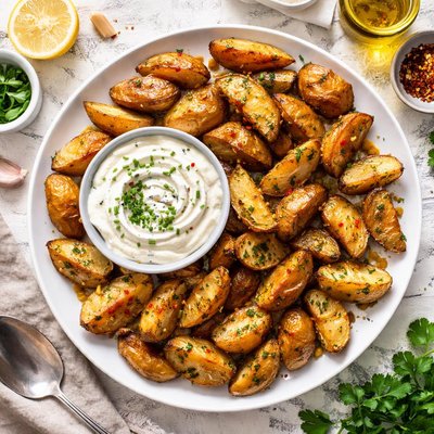 Image of Awesome Roasted Potatoes with Sour Cream Dip