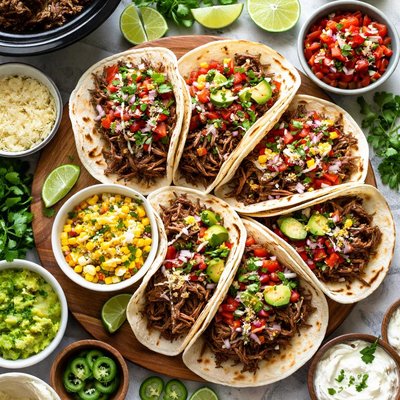 Image of Awesome Shredded Beef Burritos or Tacos Crock Pot