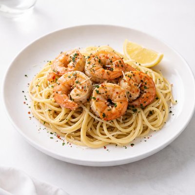 Image of Awesome Shrimp Over Pasta