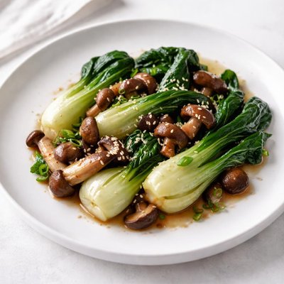 Image of Baby Bok Choy with Mushrooms