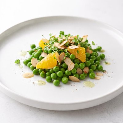 Image of Baby Green Peas with Orange and Almond