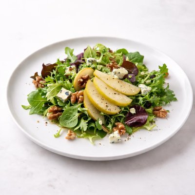 Image of Baby Greens Pear Walnut and Blue Cheese Salad