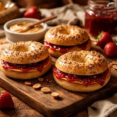 Image of Baby Pb J Bagel Sandwiches