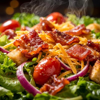 Image of Vegan Bacon and Cheese Salad
