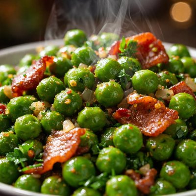 Image of Bacon Garlic Parsley Peas