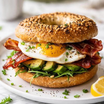 Image of Whole30 Bagel with Egg and Bacon