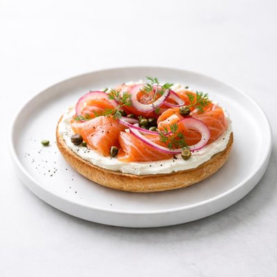 Image of Vegan Bagel with Lox and Cream Cheese