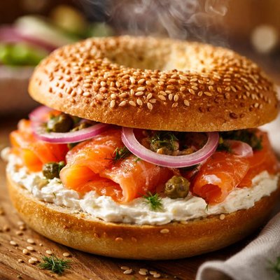 Image of Bagel with Smoked Salmon and Cream Cheese