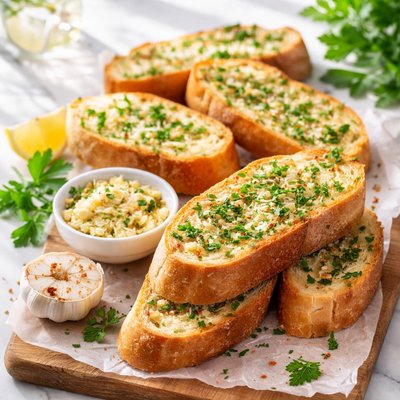 Image of Vegan Baguette Garlic Bread
