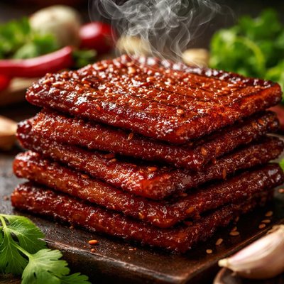 Image of "Carne de soja estilo Bak Kwa"