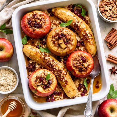 Image of Baked Apples and Bananas