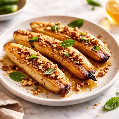 Image of Vegan Baked Bananas with Cinnamon and Honey