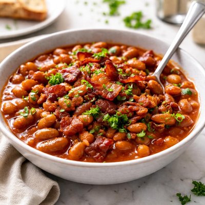 Image of Whole30 Baked Beans with Bacon