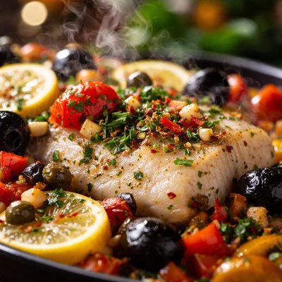 Image of Whole30 Baked Fish with Vegetables