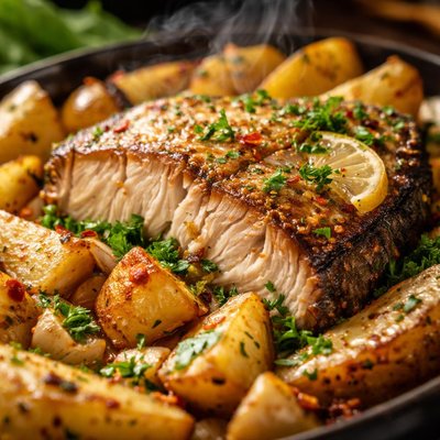 Image of Baked Mako Shark with Potatoes