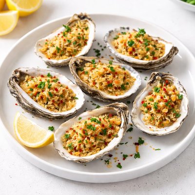 Image of Baked Oysters with Garlic Parmesan Butter