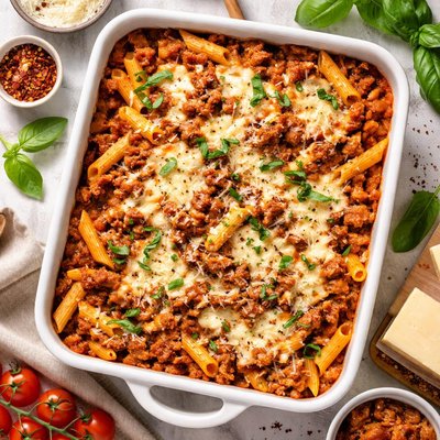 Image of Baked Penne Bolognese Casserole