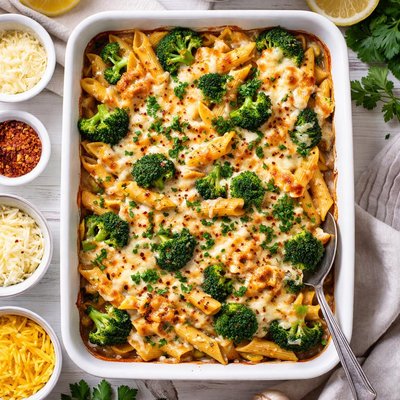Image of Baked Penne with Broccoli and Three Cheeses