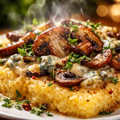 Image of Baked Polenta with Mushrooms and Gorgonzola