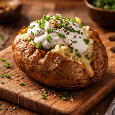 Image of Whole30 Baked Potato with Sour Cream and Chives
