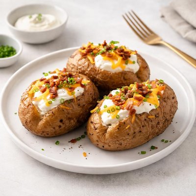 Image of Baked Potatoes with Cheddar Sour Cream