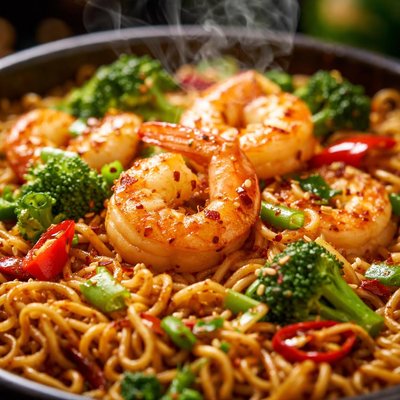 Image of Baked Ramen Noodles with Shrimp