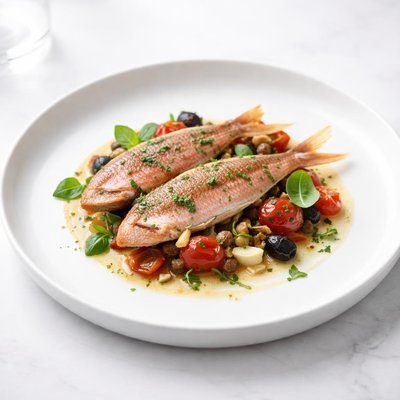 Image of Baked Red Mullet in Corsican Style