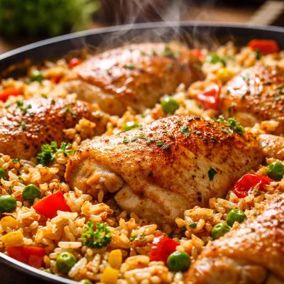 Image of Baked Rice and Chicken