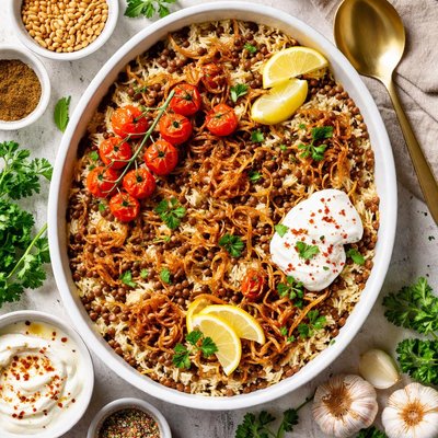 Image of Baked Rice and Lentils