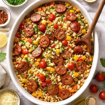 Image of Baked Rice with Sausage
