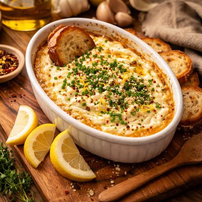 Image of Baked Ricotta with Lemon Garlic Chives