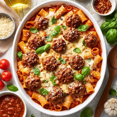 Image of Baked Rigatoni with Meatballs