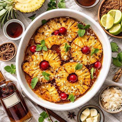 Image of Baked Rum Pineapple