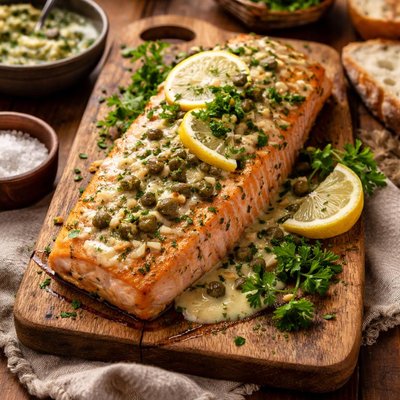 Image of Baked Salmon with Caper Sauce