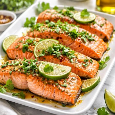 Image of Baked Salmon with Cilantro and Lime