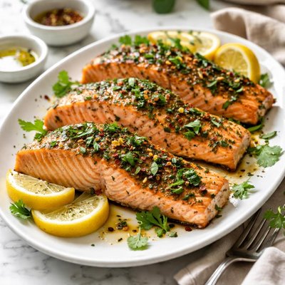 Image of Baked Salmon with Coriander and Thyme