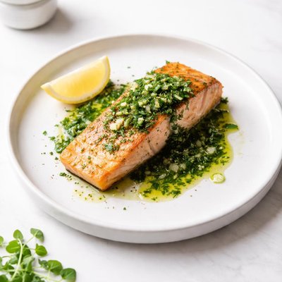 Image of Baked Salmon with Herb Sauce