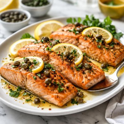 Image of Baked Salmon with Lemon and Capers