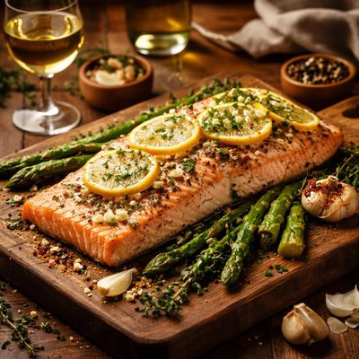 Image of Baked Salmon with White Wine