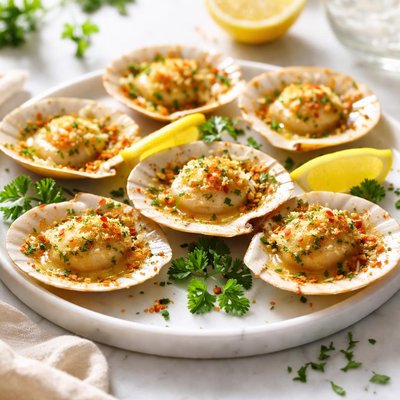 Image of Baked Scallops with Garlic Sauce