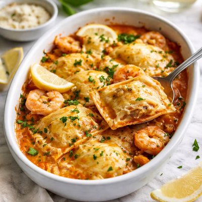 Image of Baked Seafood Ravioli